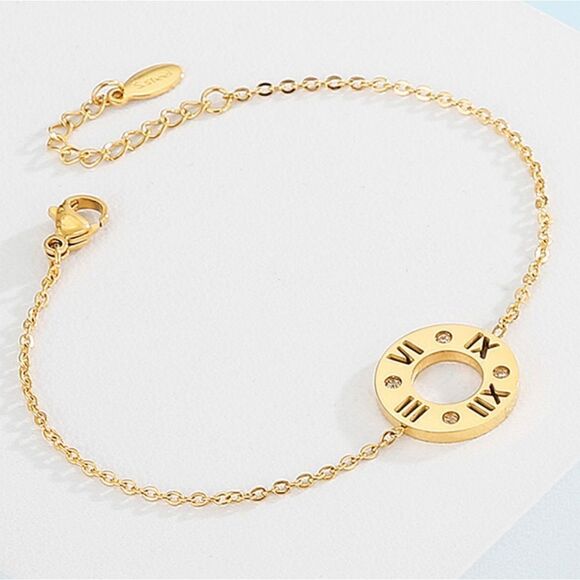 Fashion Jewelry Jewelry - 💲2️⃣0️⃣ Bundled ✔️Gold-Plated  Roman Rhinestone Chain Bracelet Dainty | jewelry